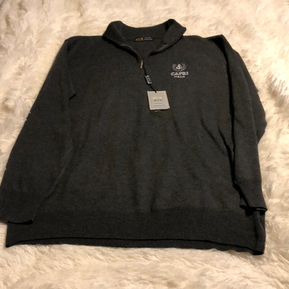 Emporio Sartoriale gray Capri zip sweater XL NWT - Picture 1 of 13